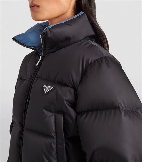 prada grey puffer jacket|black prada puffer jacket cropped.